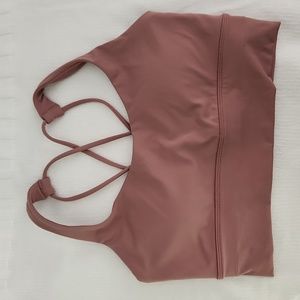 PINK Lily racer back sports bra padded mauve NWOT never worn size 6